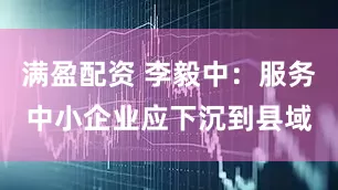 满盈配资 李毅中：服务中小企业应下沉到县域